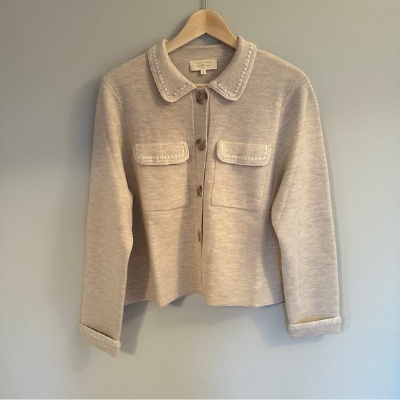 NEW Sezane Betty Cardigan in Beige Crochet | size M - Picture 4 of 9